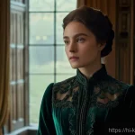 박찬욱 감독의 명작 영화 - **Prompt 1: Mysterious Gaze in an Ornate Setting**
    A finely detailed cinematic portrait of a wom...