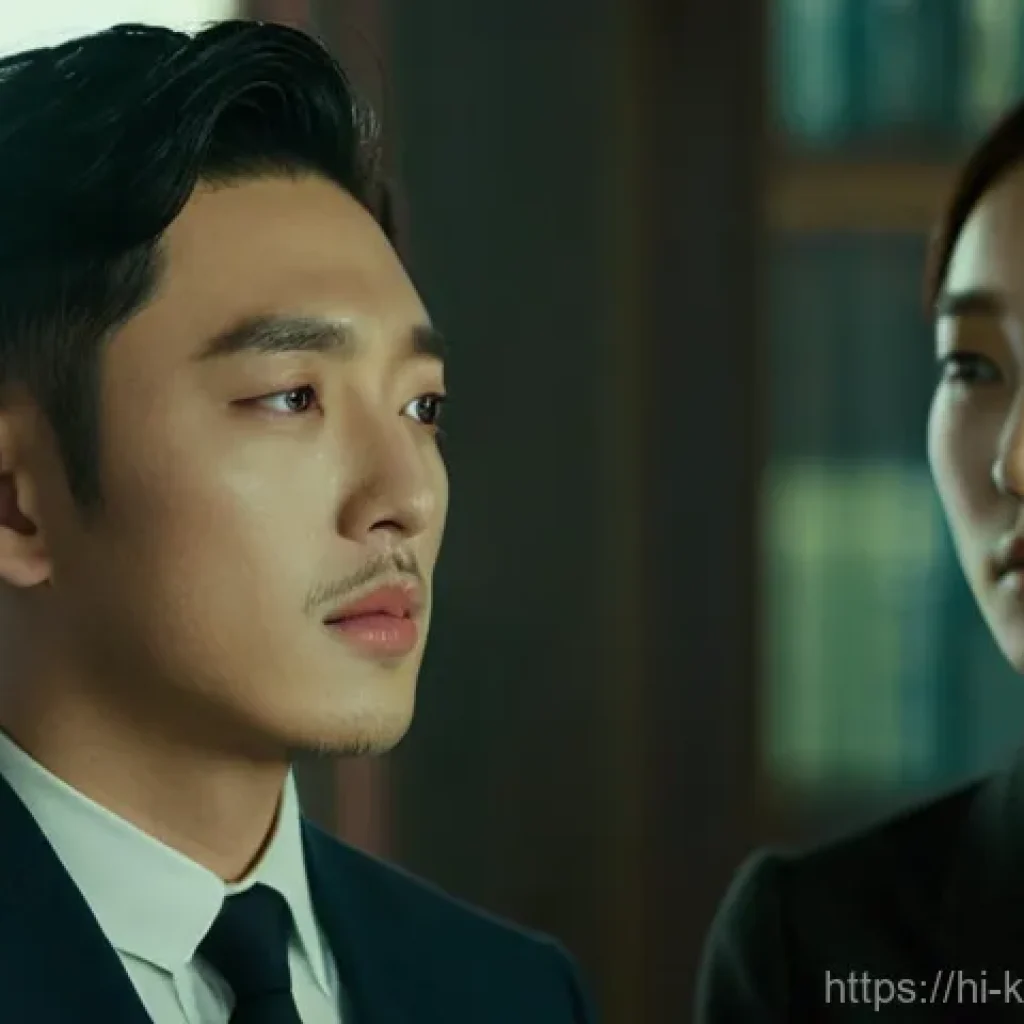 김혜수와 유아인의 연기 호흡 - The Intense Gaze of Unspoken Understanding**

A cinematic, realistic still focusing on Kim Hye-soo a...