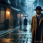 한국 영화 추천 TOP 10 - **Prompt: "A suspenseful scene in a dimly lit, narrow alleyway in a bustling Korean city at night. R...