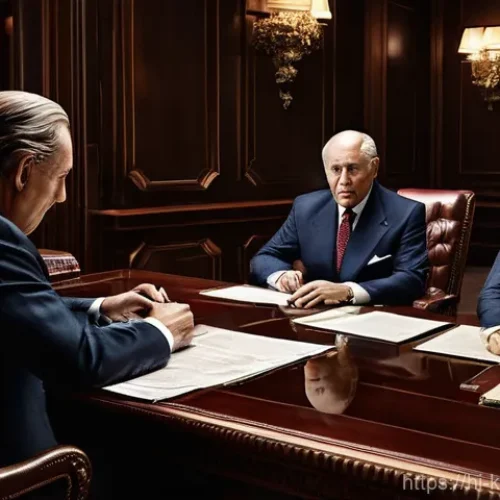 Home 2 내부자들 스토리와 상영 버전 - **"The Corrupt Elite's Shadowy Alliance"**: A group of powerful men in sleek, expensive suits gather...